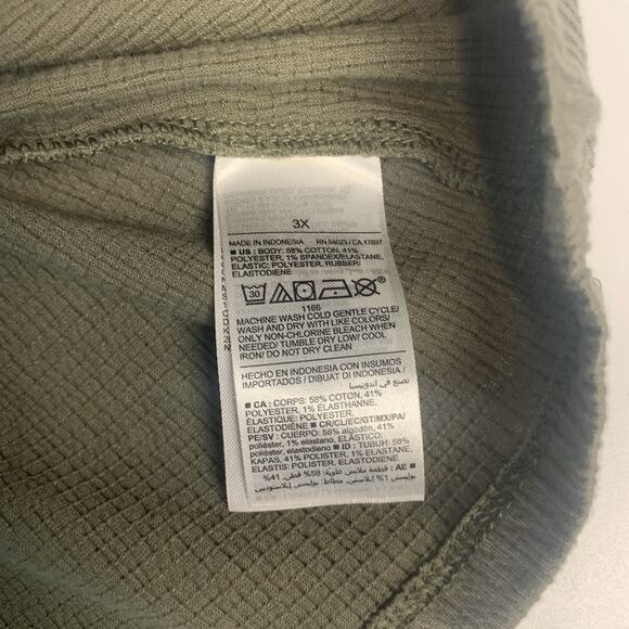 Old Navy Shirt Womens 3X Smocked Boho Cottagecore Milkmaid Peasant Crinkle Green - Picture 7 of 8